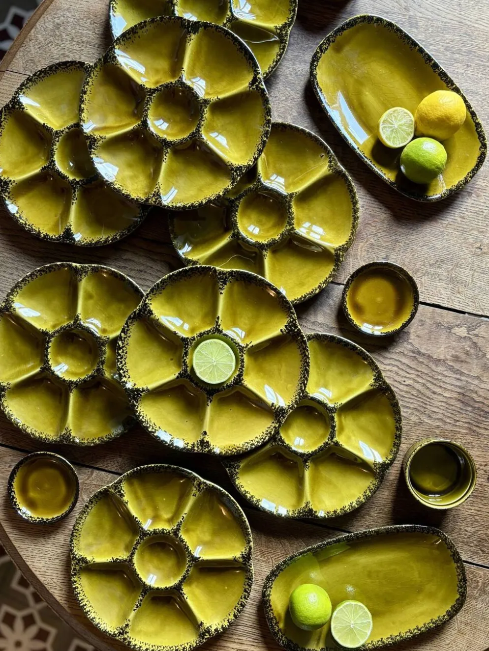 Service à huîtres, crustacés vintage de la maison Gien