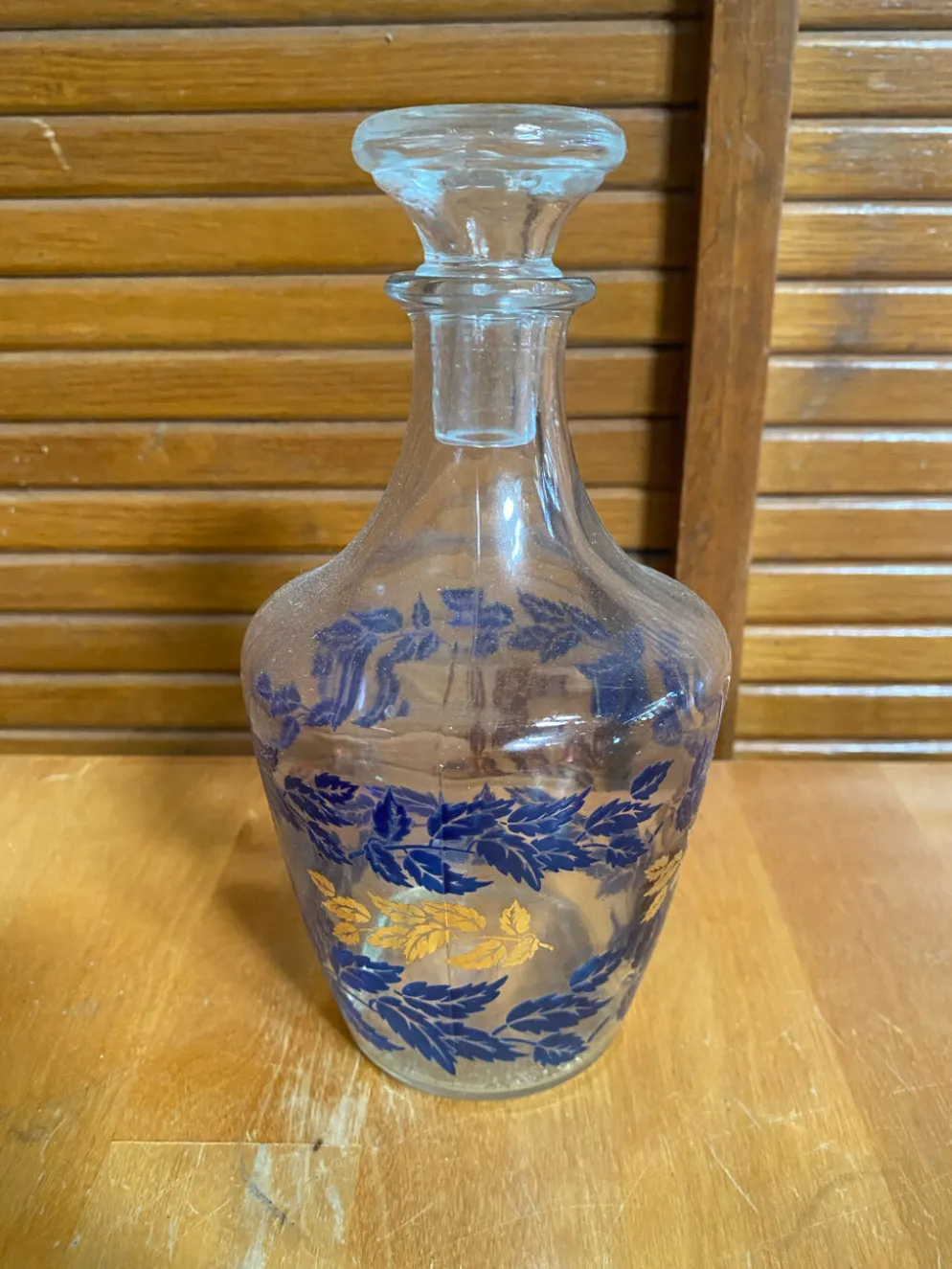 Service liqueur luminarc carafe + 6 verres verre moulé décor feuillage