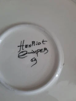 Service à liqueur ou Calvados en faïence de Henriot Quimper