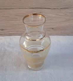 Service à liqueur vintage années 50/60 — Carafe, 9 verres pastel & pla
