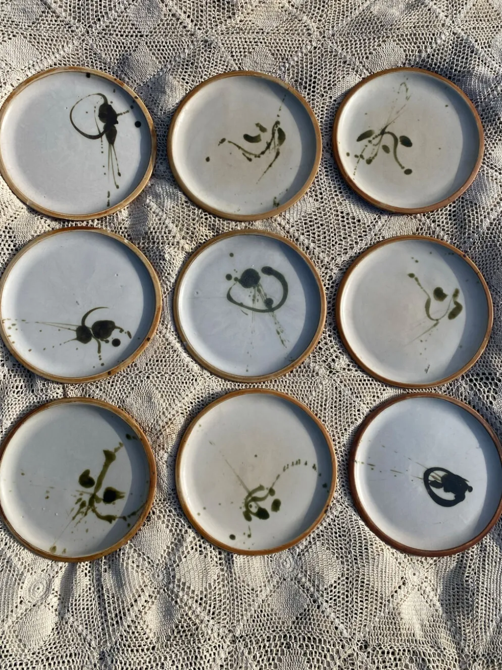 Service madeleine Brault poterie la colombe années 60