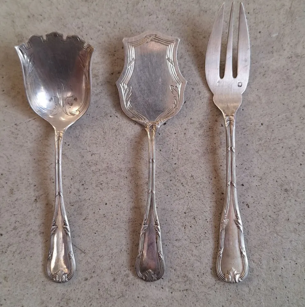 Service à mignardises en argent massif de style Louis XVI