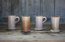 Service mug céramique Accolay effet craquelé X 4 , chope signée, art de la