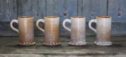 Service mug céramique Accolay effet craquelé X 4 , chope signée, art de la