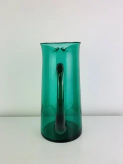 Service à orangeade en verre soufflé artisanal, années 60, carafe et verres