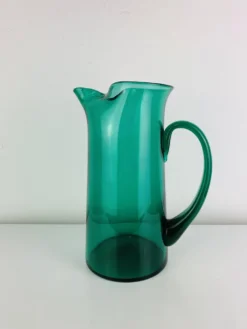 Service à orangeade en verre soufflé artisanal, années 60, carafe et verres