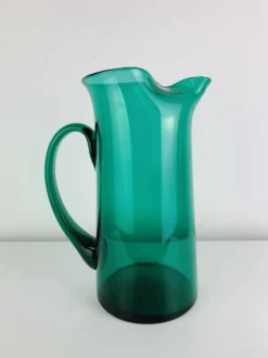 Service à orangeade en verre soufflé artisanal, années 60, carafe et verres