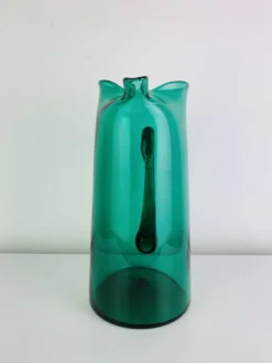 Service à orangeade en verre soufflé artisanal, années 60, carafe et verres