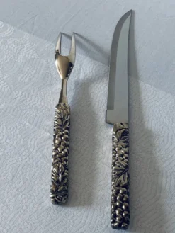 Service 2 pcs à découper raisin Silea en Métal argenté