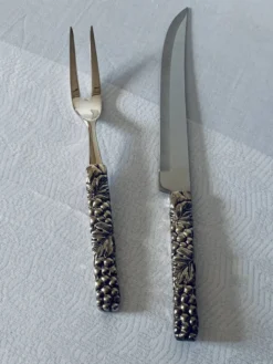 Service 2 pcs à découper raisin Silea en Métal argenté