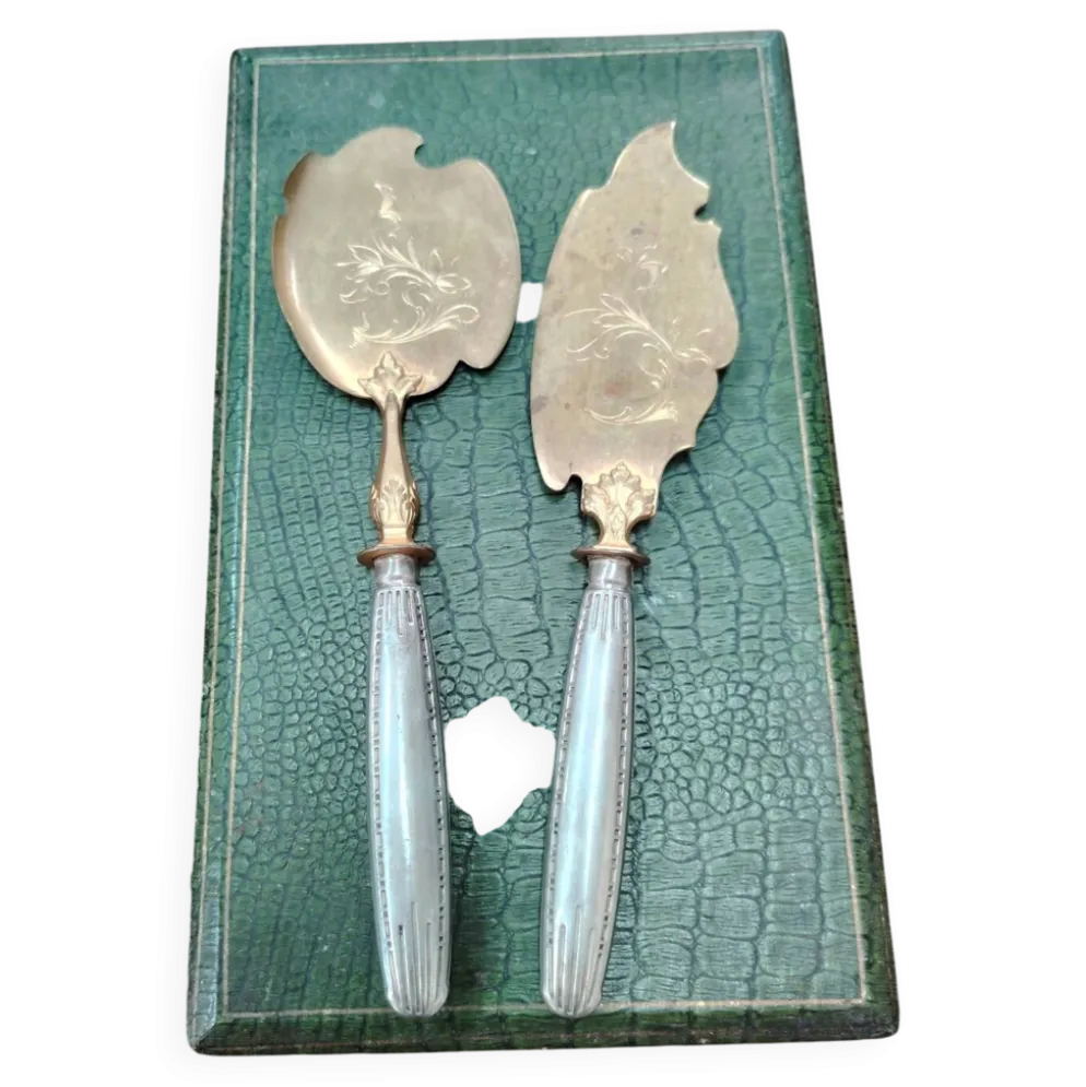 Service à poisson ancien 2 pièces en coffret – Orfèvrerie Belle Époque