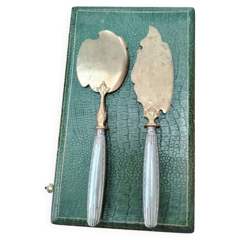 Service à poisson ancien 2 pièces en coffret – Orfèvrerie Belle Époque