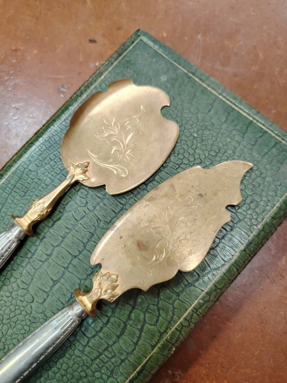 Service à poisson ancien 2 pièces en coffret – Orfèvrerie Belle Époque
