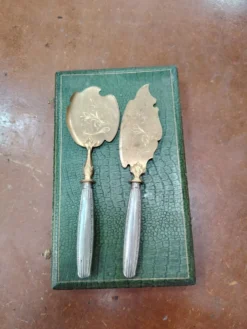 Service à poisson ancien 2 pièces en coffret – Orfèvrerie Belle Époque