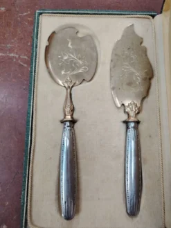 Service à poisson ancien 2 pièces en coffret – Orfèvrerie Belle Époque