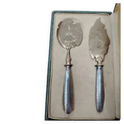 Service à poisson ancien 2 pièces en coffret – Orfèvrerie Belle Époque