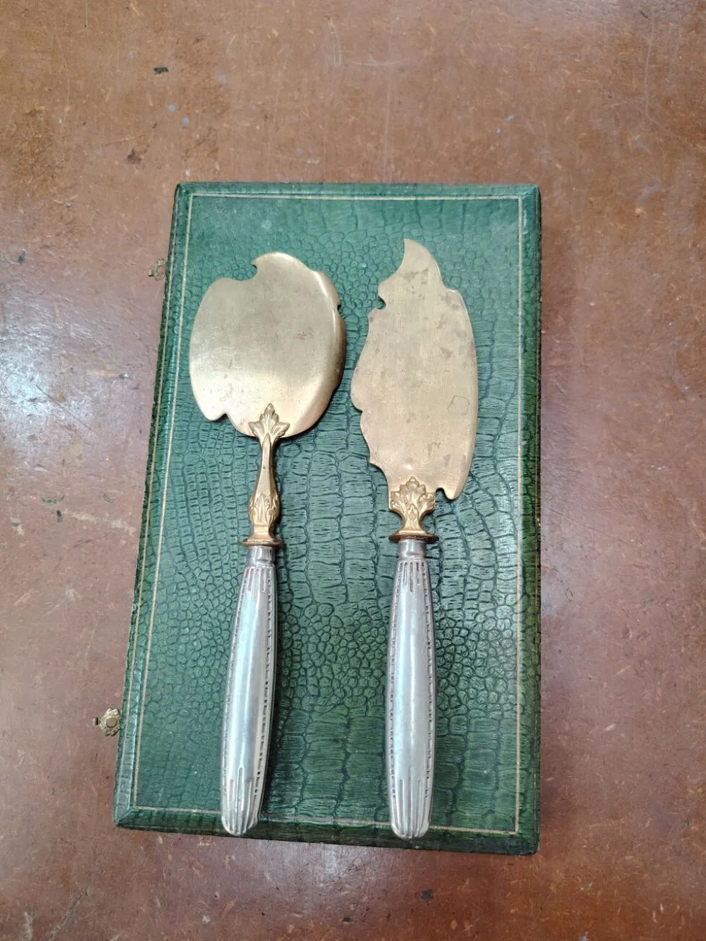 Service à poisson ancien 2 pièces en coffret – Orfèvrerie Belle Époque