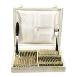 Service à poisson Christofle pour 12 — métal argenté, poinçons OC, coffret