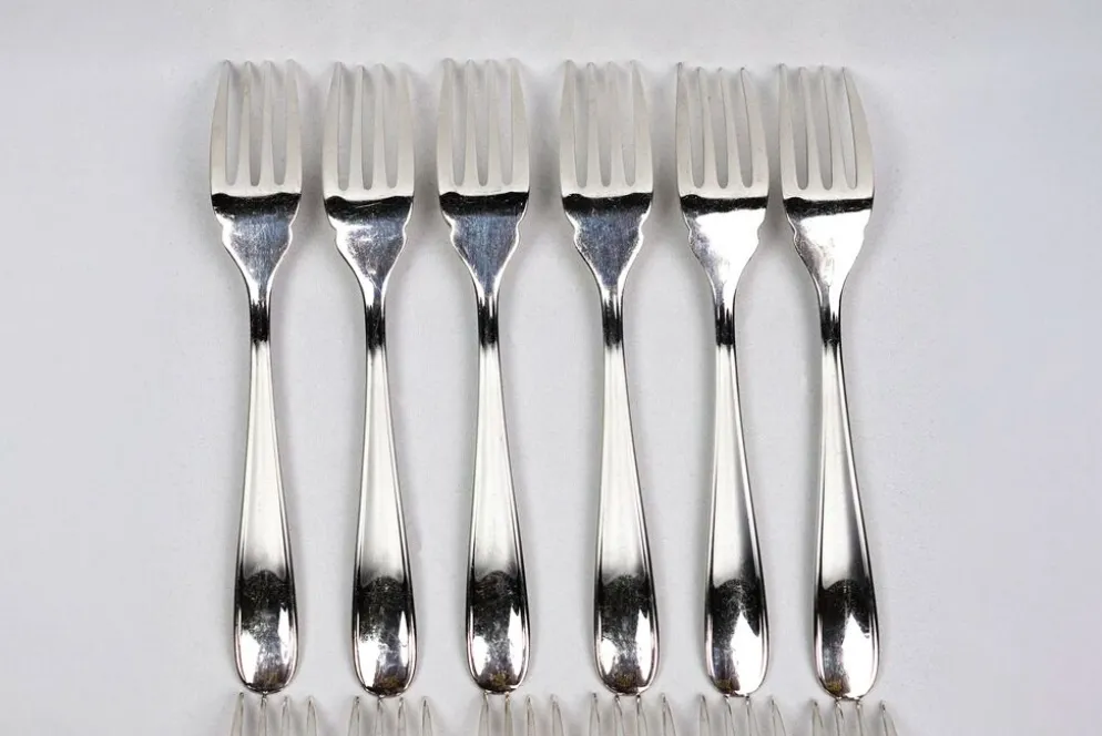 Service à poisson Christofle pour 12 — métal argenté, poinçons OC, coffret