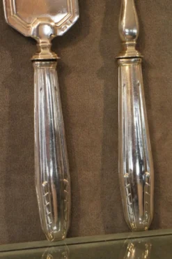 Service à poisson en métal argenté design 1930-1950