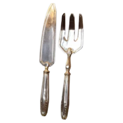 Service à poisson en métal argenté design 1930-1950