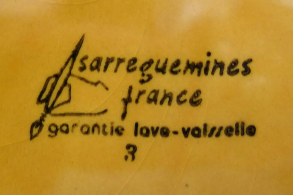 Service à poisson 8 personnes faïence Sarreguemines