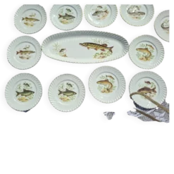 Service à poisson vintage- 12 pièces - KG Luneville Badonvillier
