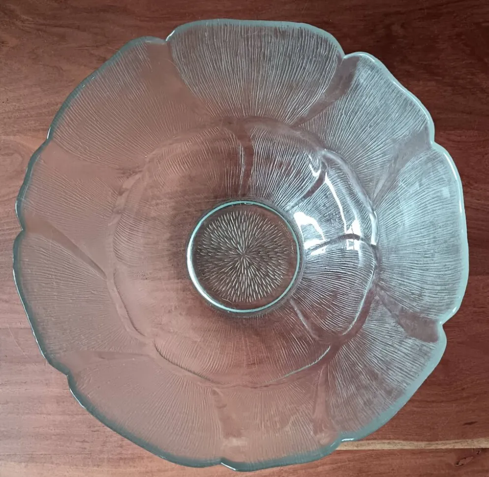 Service à punch, saladier, 8 bols en verre vintage, Primavera Italie