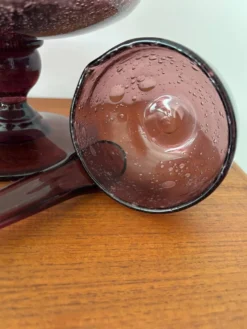 Service à punch vintage – Verre bullé artisanal, coupe ou louche