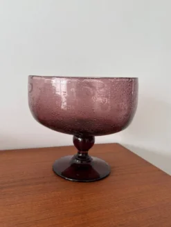 Service à punch vintage – Verre bullé artisanal, coupe ou louche