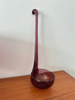 Service à punch vintage – Verre bullé artisanal, coupe ou louche
