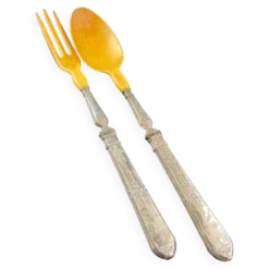 Service à salade manches en argent XIXe Restauration
