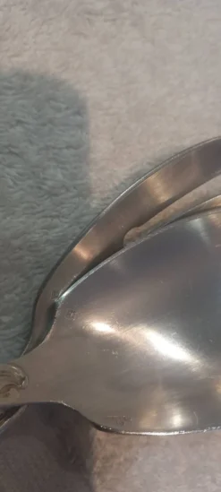 Service à salade 2p métal argenté orfèvre Ercuis LXV 29 25.7cm