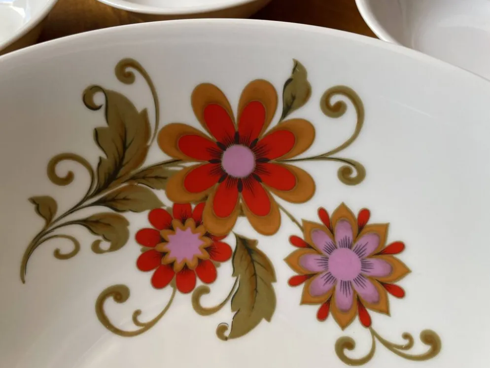 Service à salade vintage en porcelaine Winterling Bavaria, années 50-60