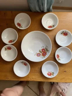 Service à salade vintage en porcelaine Winterling Bavaria, années 50-60