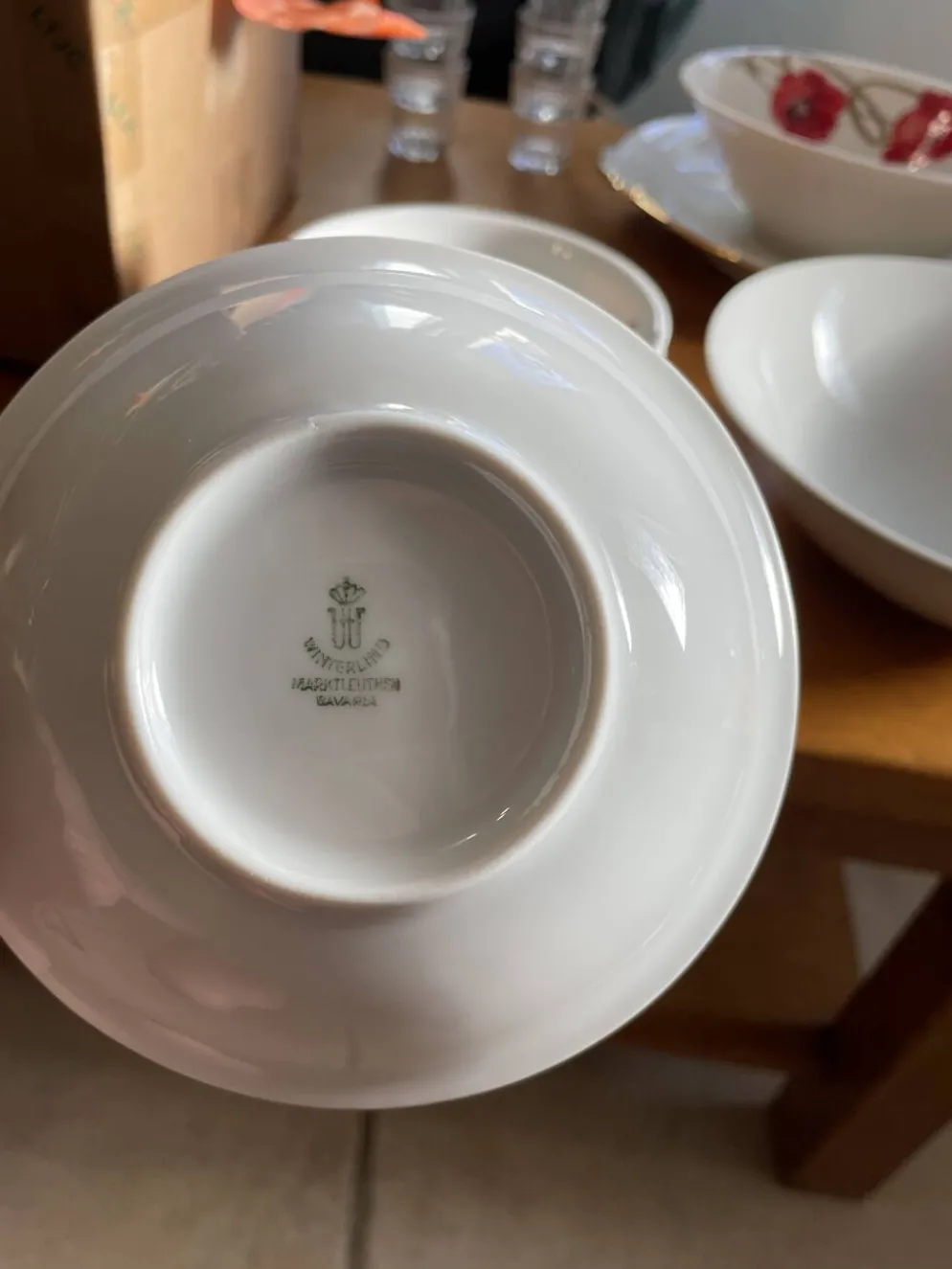 Service à salade vintage en porcelaine Winterling Bavaria, années 50-60