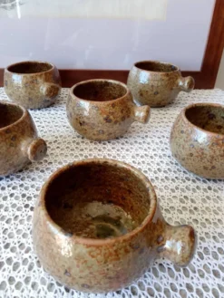 Service à soupe vintage en grès pyrité