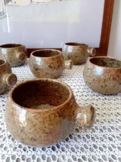 Service à soupe vintage en grès pyrité