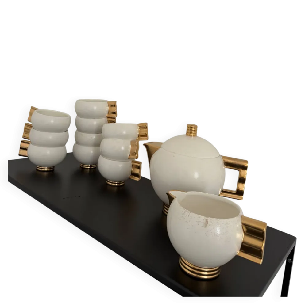 Service à thé Art Déco 1930 ROBJ (made in Luxembourg) en bon état général