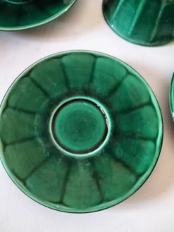 Service à thé Art déco vert émeraude – Théière et 6 tasses