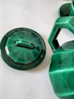 Service à thé Art déco vert émeraude – Théière et 6 tasses