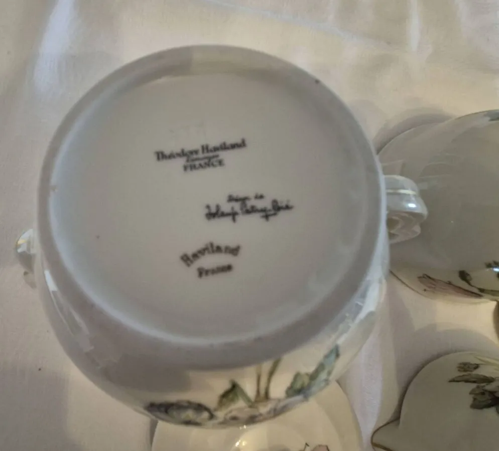 Service à thé / café porcelaine de Limoges Théodore Havilland et signé Sola
