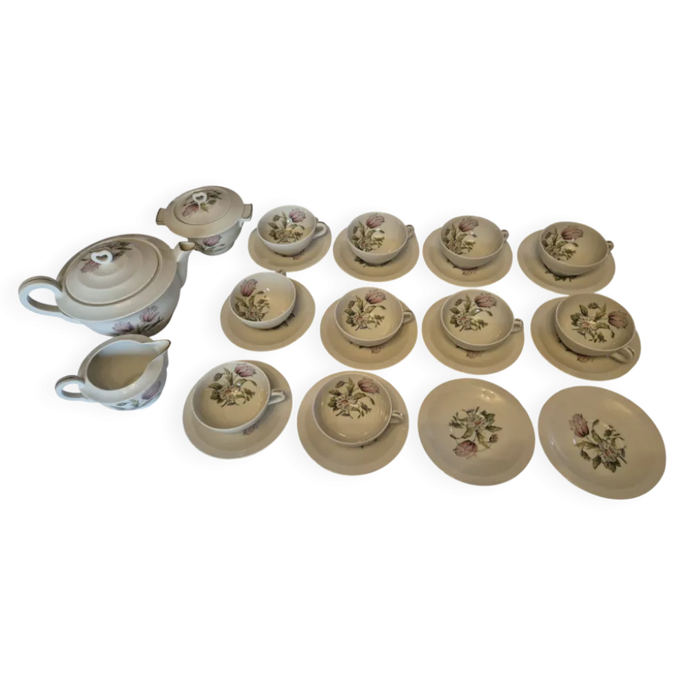 Service à thé / café porcelaine de Limoges Théodore Havilland et signé Sola