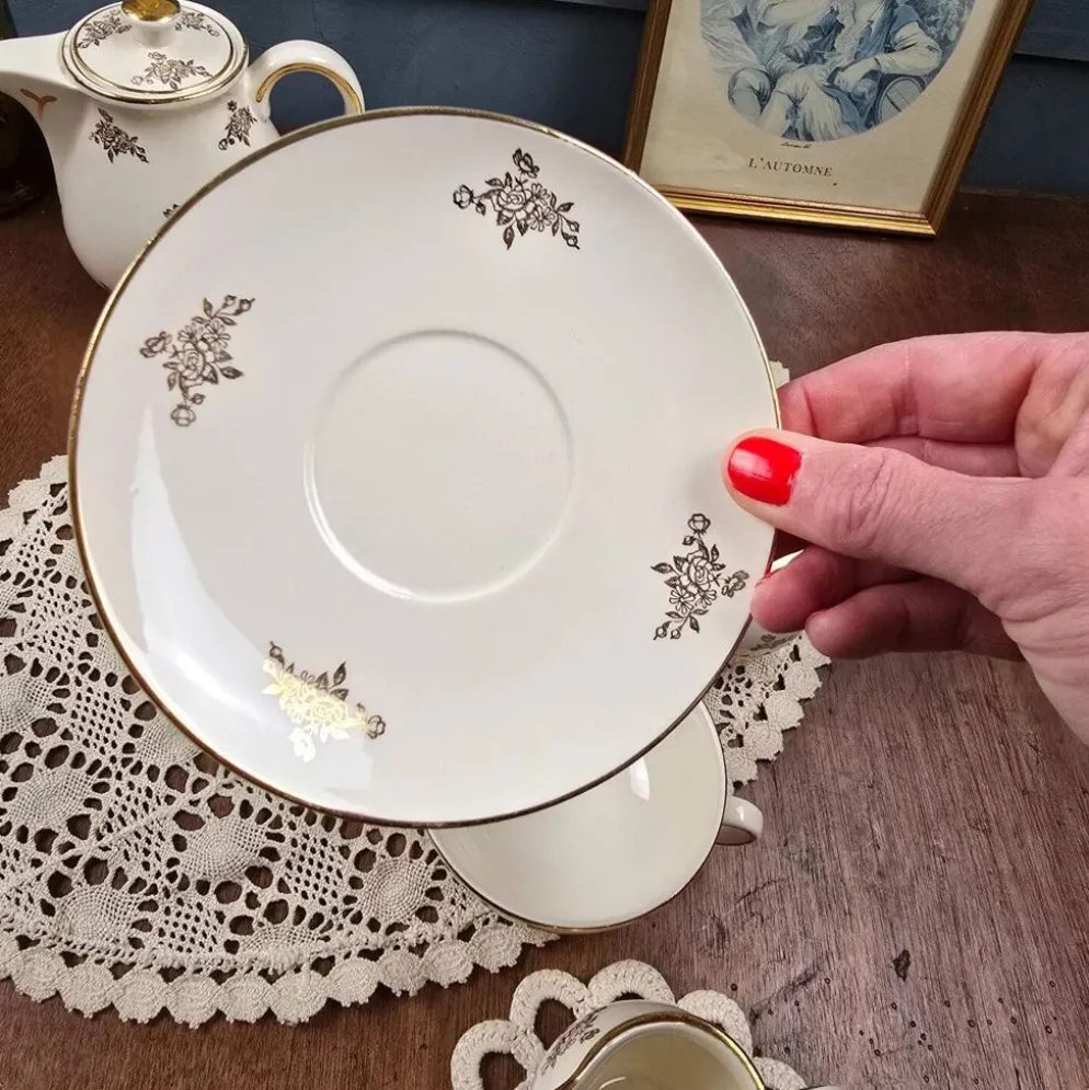 Service à thé crème & or – Villeroy & Boch Mettlach