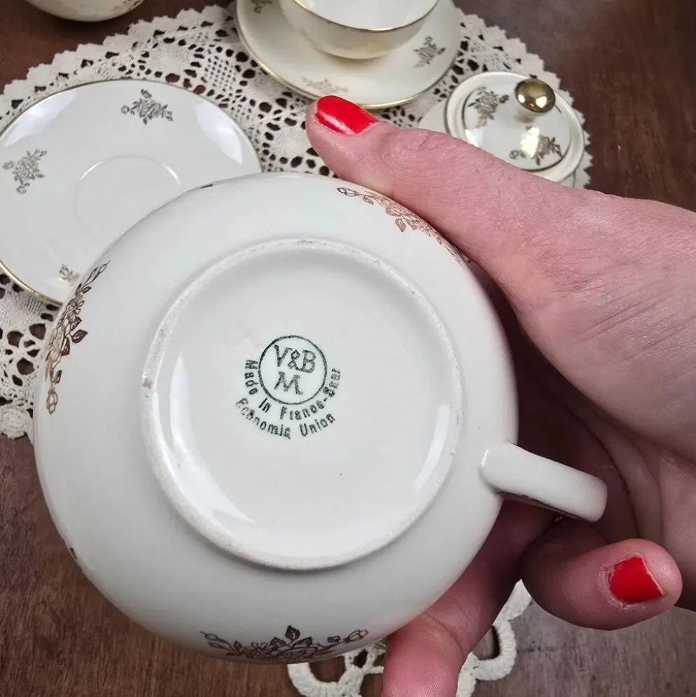 Service à thé crème & or – Villeroy & Boch Mettlach