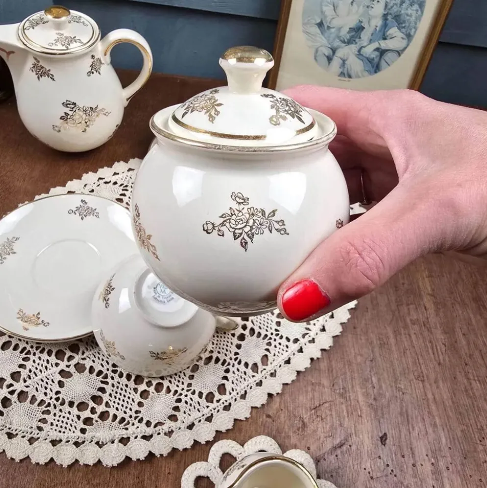 Service à thé crème & or – Villeroy & Boch Mettlach