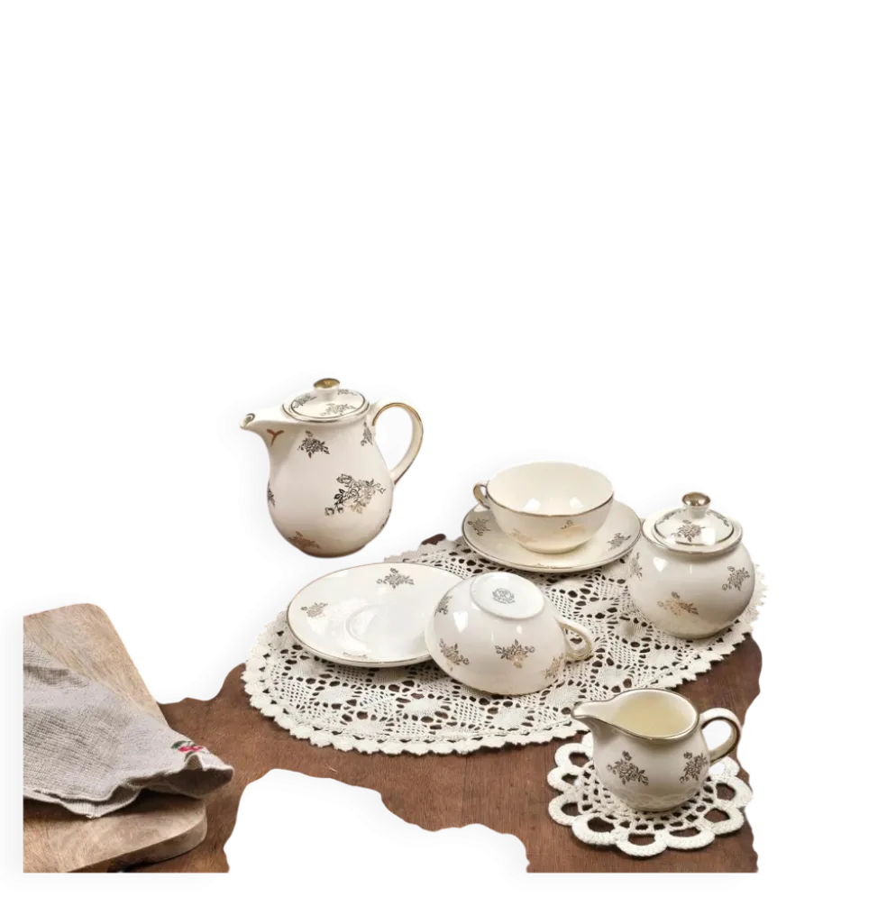 Service à thé crème & or – Villeroy & Boch Mettlach