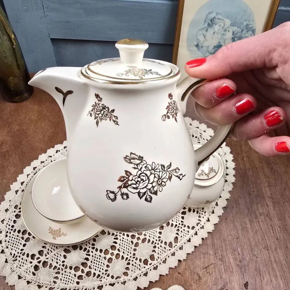 Service à thé crème & or – Villeroy & Boch Mettlach