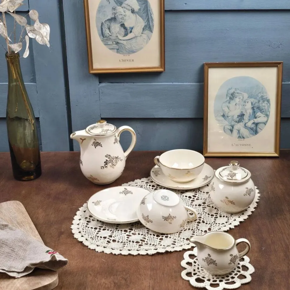 Service à thé crème & or – Villeroy & Boch Mettlach
