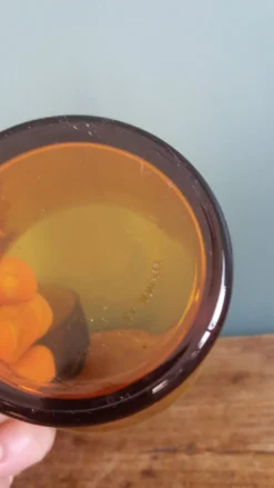 Service à thé Duralex, 6 grandes tasses et soucoupes en verre ambré